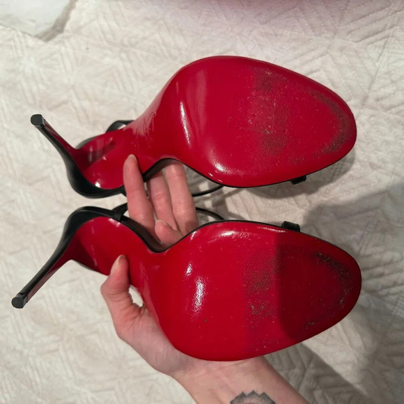 AUTHENTIC Black Rosalie 100mm, Christian Louboutin, Size 37  (Not For Bundle) - Picture 5 of 12